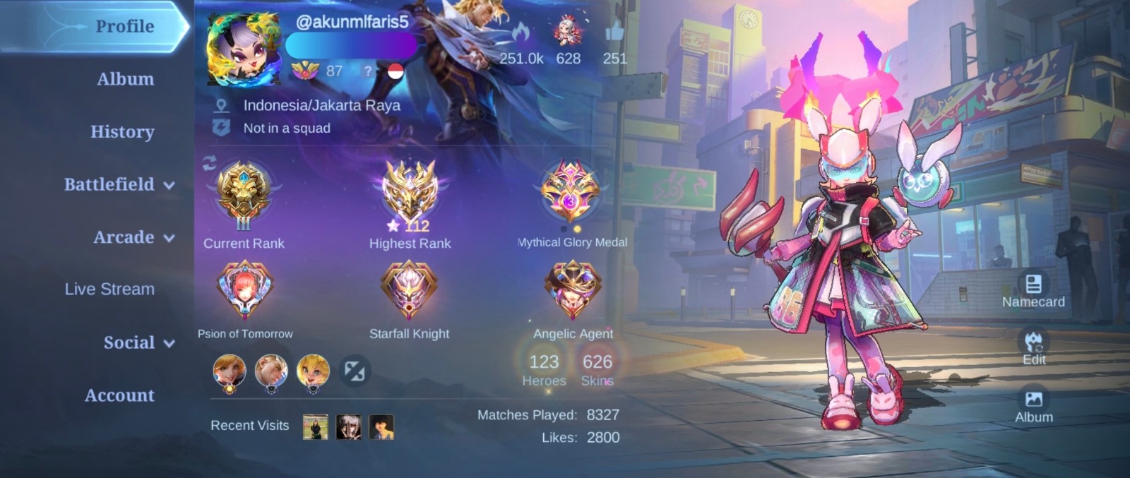 Hero Max|Skin 626|Emblem All Max|7 Skin Legend|23 Skin Collector|Full Skin Abys|40 Skin Epic Limited|3 Recall Epic Permanent #RYN01